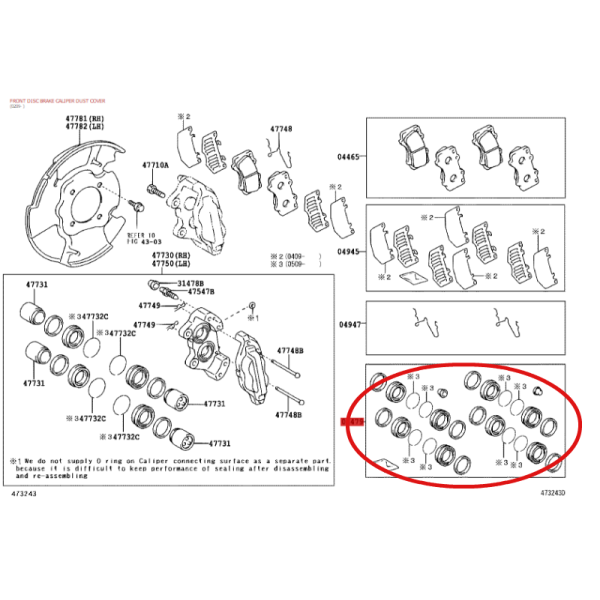 KIT ORIGINAL REPARACION PINZAS DELANTERAS J-12, ANTERIOR A 09/05