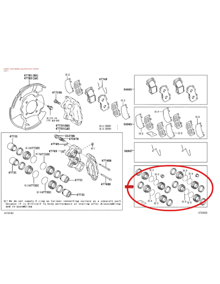 KIT ORIGINAL REPARACION PINZAS DELANTERAS J-12, ANTERIOR A 09/05